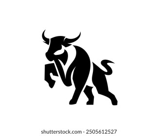 elegante bull stand logo design vorlage illustration inspiration