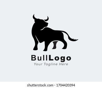 Elegant bull view front logo design inspiration