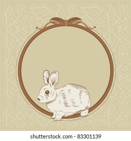 elegant bunny ribbon frame