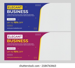Elegant business banner sale post design layout