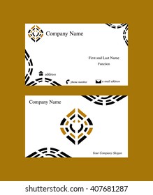 Elegant business card with abstract geometric logo symbol