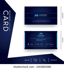 Elegant business card with clean template . profile identity . corporate name