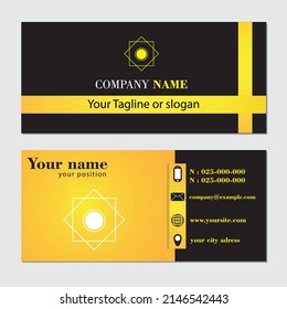 elegant business card design with a combination of black and yellow. good for promoting yourself or business