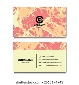Elegant Business Card Design with Marble Texture