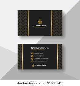 Elegant business card with gold details
