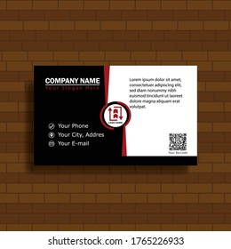 Elegant business card, size 3,254 inch x 2,165 inch. Design template vector