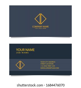 Elegant Business Card Template with Dark Grey Background. Vector illustration