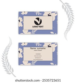 Elegant business card template with flowers.