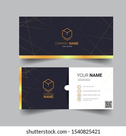 Elegant business card templates with golden luxury concept.