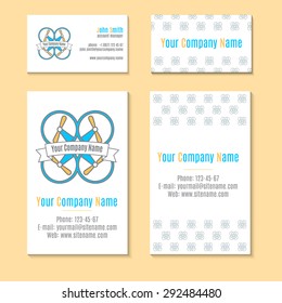Elegant business card vector template with Drone logo. Original design for corporate identity with quadrocopter. Documentation for business. Vector illustration.