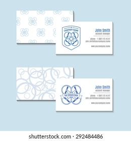 Elegant business card vector template with Drone logo. Original design for corporate identity with quadrocopter. Documentation for business. Vector illustration.