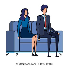 elegant business couple workers in the livingroom