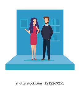 elegant business couple in the workplace