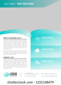 Elegant business flyer template of cyan. Vector illustration.