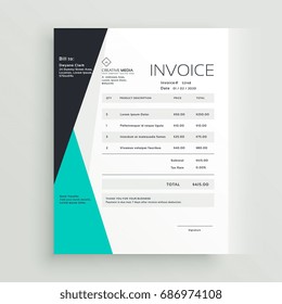 Elegant Business Invoice Template Creative Design