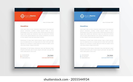 elegant business letterhead in modern geometric style