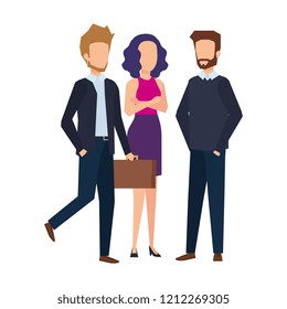 elegant business people avatars characters