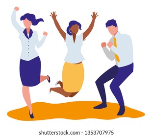 elegant business people celebrating characters