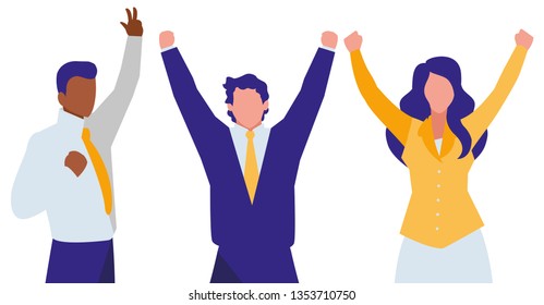elegant business people celebrating characters