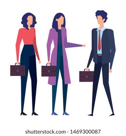 elegant business people workers avatars characters