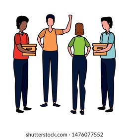 elegant business people workers avatars characters