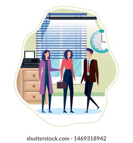 elegant business people in the workplace
