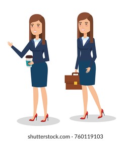 elegant business woman in different pose