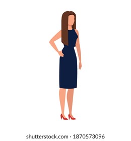 elegant business woman standing avatar character vector illustration design