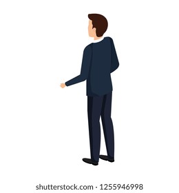 elegant businessman back avatar character