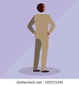 elegant businessman back avatar character