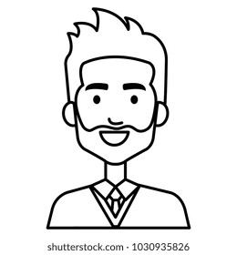 elegant businessman with beard avatar character