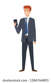 elegant businessman calling with smartphone