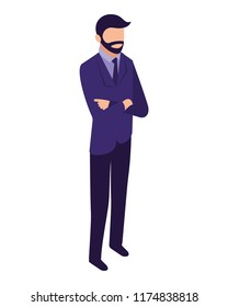 elegant businessman character icon