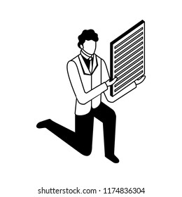 elegant businessman with document
