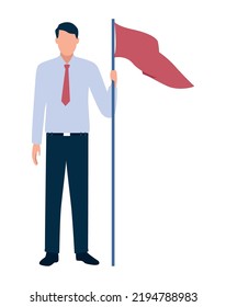 elegant businessman with flag character