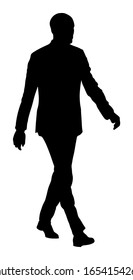 Geschäftsmann geht zur Arbeit Vektorillustration Silhouette Illustration. 