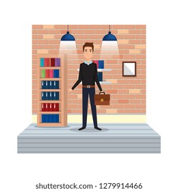elegant businessman in the home