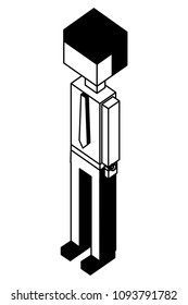 elegant businessman isometric icon