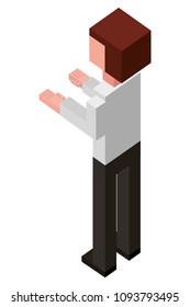 elegant businessman isometric icon