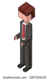 elegant businessman isometric icon