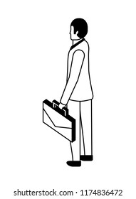 elegant businessman with portfolio