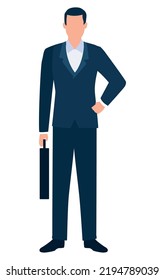 elegant businessman with portfolio character