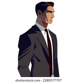 elegant businessman posing model character