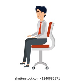 elegant businessman sitting in the chair