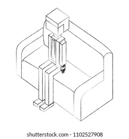 elegant businessman sitting in sofa isometric icon
