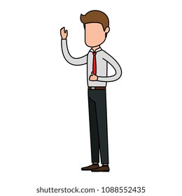 elegant businessman talking avatar character