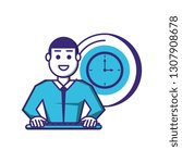 elegant businessman with time clock