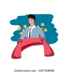 elegant businessman worker avatar character