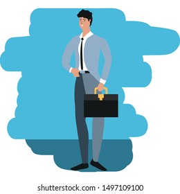 elegant businessman worker avatar character