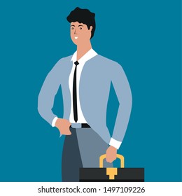elegant businessman worker avatar character